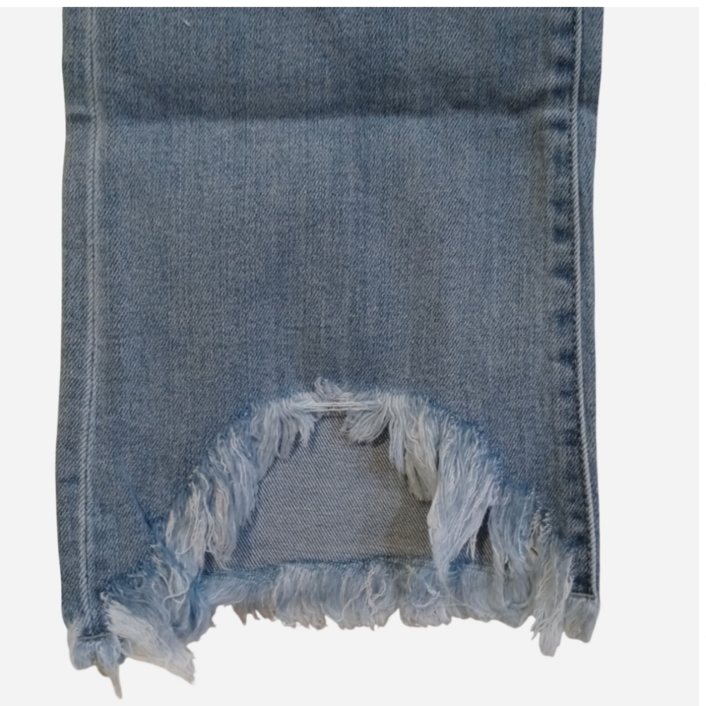 RISEN High Rise Crop Bootcut Fray Hem Jeans - Picture 3 of 13